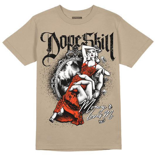 Latte 1s DopeSkill Medium Brown T-shirt Money Loves Me Graphic