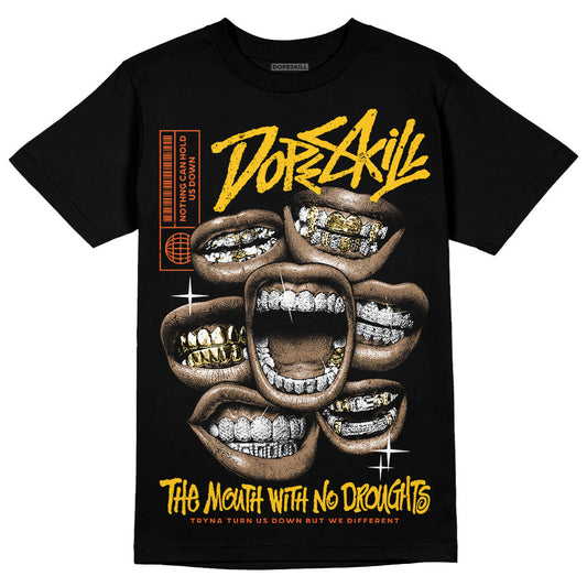Yellow Collection DopeSkill T-Shirt The Mouth With No Droughts Graphic