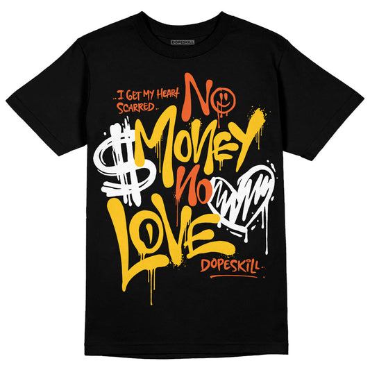 Yellow Collection DopeSkill T-Shirt No Money No Love Typo Graphic