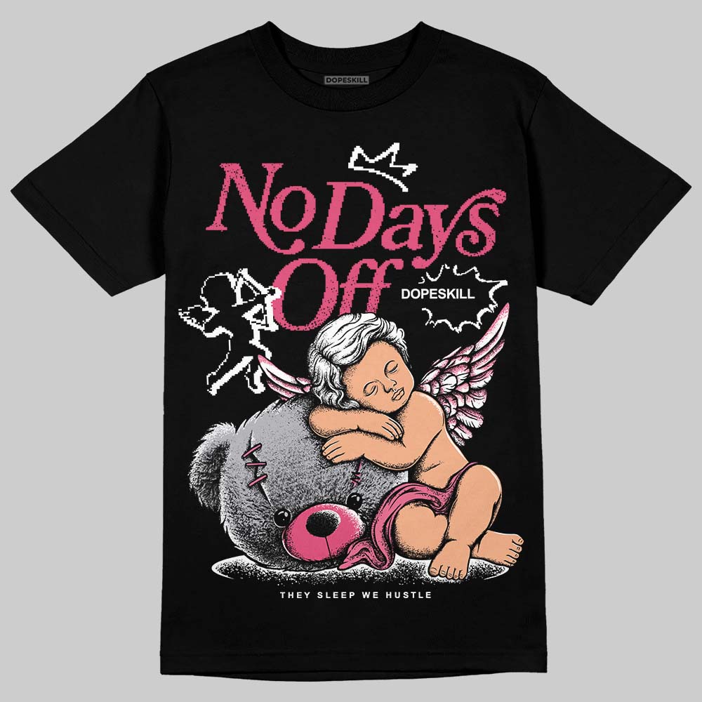 White Fluo Pink DopeSkill T-Shirt New No Days Off Graphic