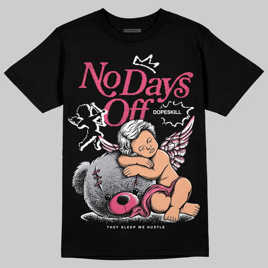 White Fluo Pink DopeSkill T-Shirt New No Days Off Graphic