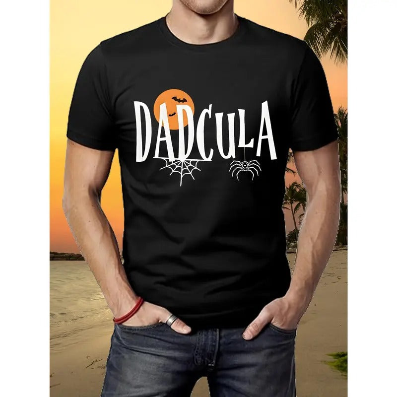 220g Deady Tee Halloween T-Shirt for Men - Comfortable, Funny Dadcula Shirt for Halloween