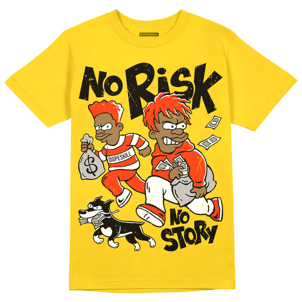 Yellow Ochre 6s DopeSkill Yellow T-shirt No Risk No Story Graphic