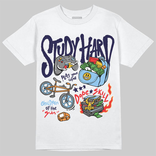 University Blue Collection DopeSkill T-Shirt Study Hard Graphic