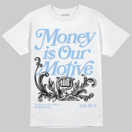 Women's Runner Sneaker Light Blue DopeSkill T-Shirt Money Is Our Motive Typo Graphic