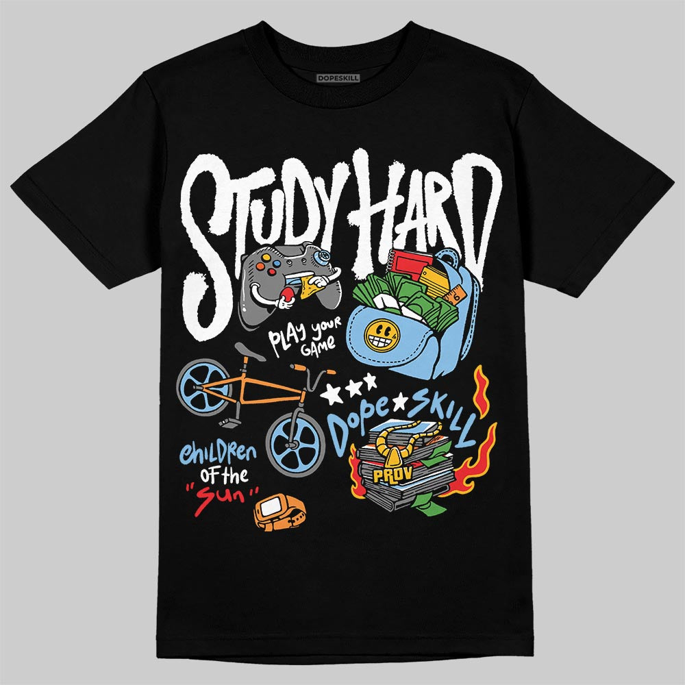 University Blue Collection DopeSkill T-Shirt Study Hard Graphic