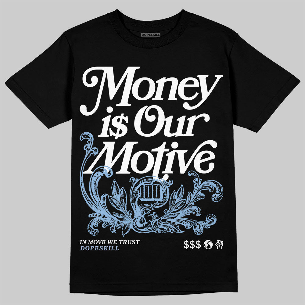 Women's Runner Sneaker Light Blue DopeSkill T-Shirt Money Is Our Motive Typo Graphic