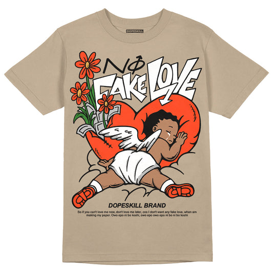 Latte 1s DopeSkill Medium Brown T-shirt No Fake Love Graphic