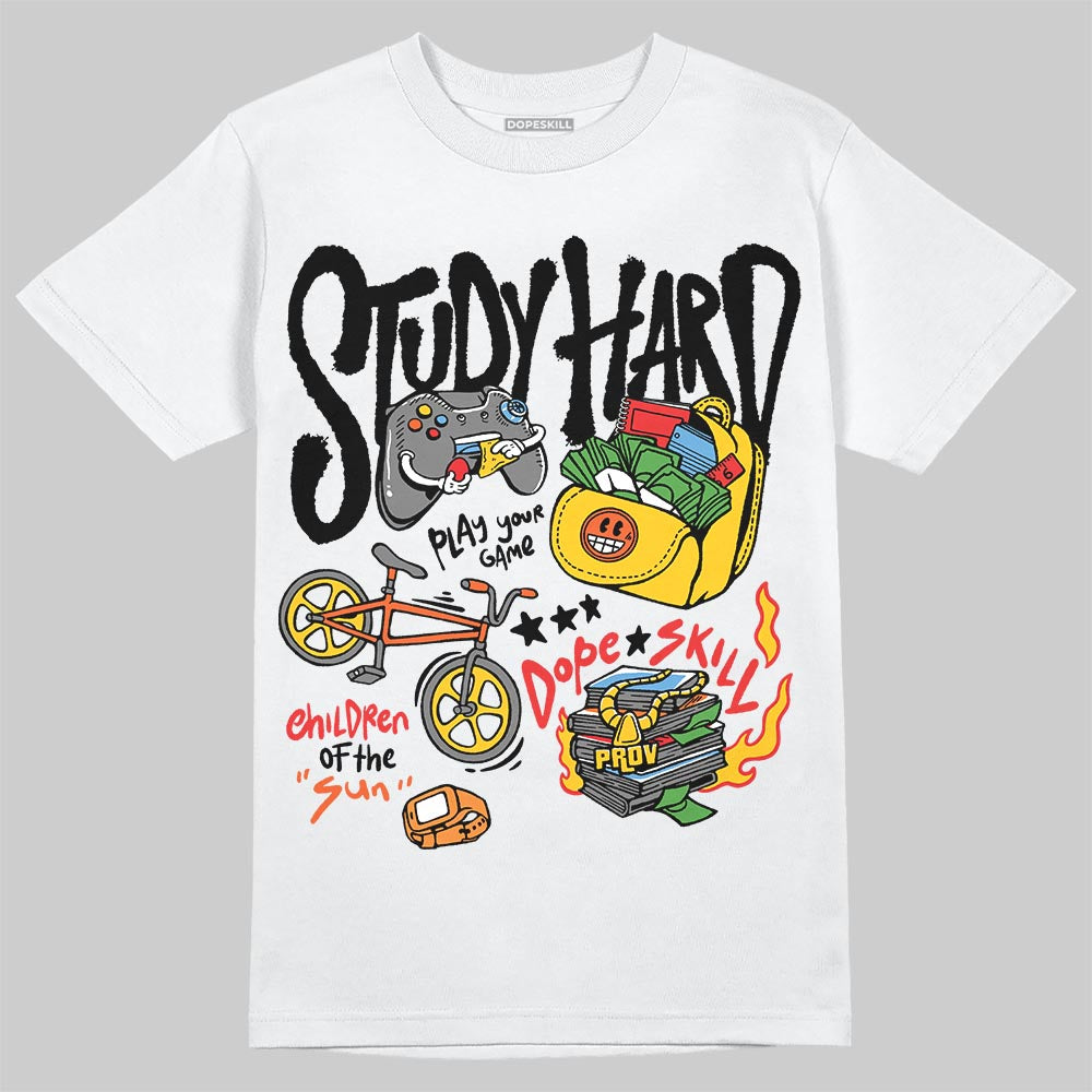 Yellow Collection DopeSkill T-Shirt Study Hard Graphic