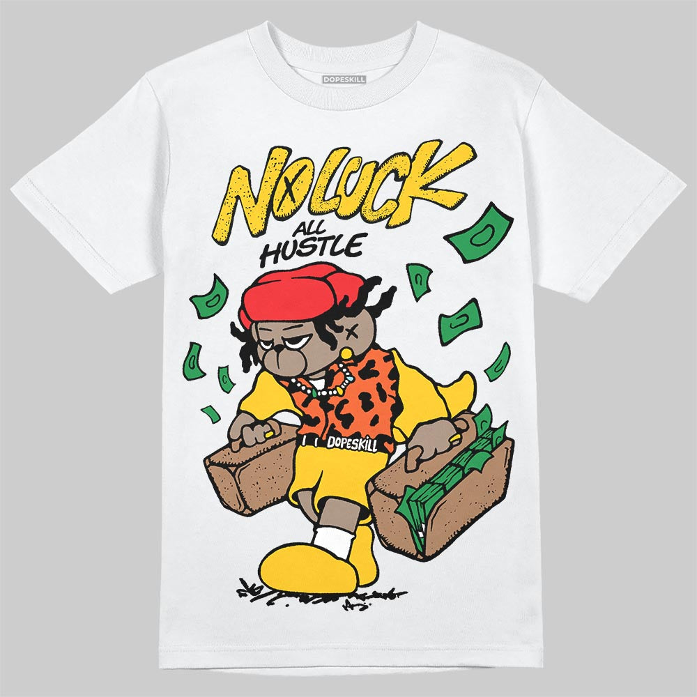 Yellow Collection DopeSkill T-Shirt No Luck, All Hustle Graphic