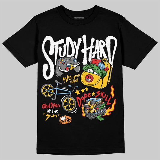 Yellow Collection DopeSkill T-Shirt Study Hard Graphic