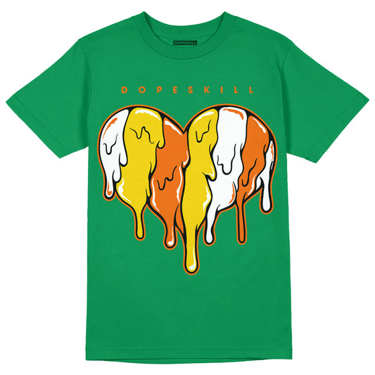 Green Collection DopeSkill Green T-shirt Slime Drip Heart Graphic