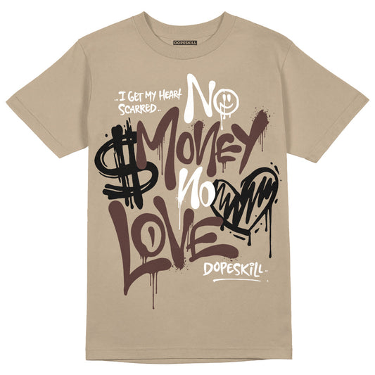 Latte 1s DopeSkill Medium Brown T-shirt No Money No Love Typo Graphic