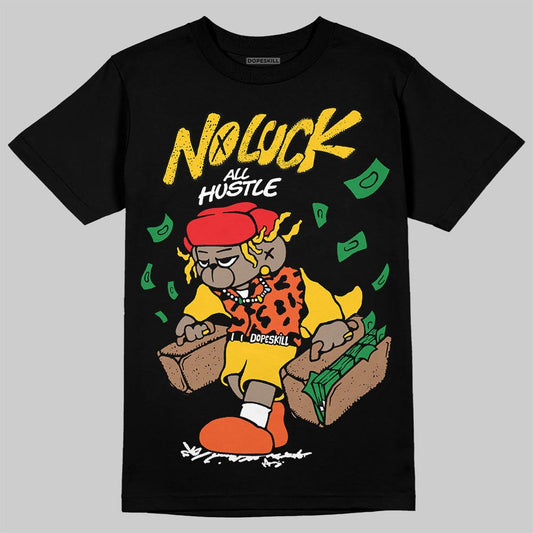 Yellow Collection DopeSkill T-Shirt No Luck, All Hustle Graphic