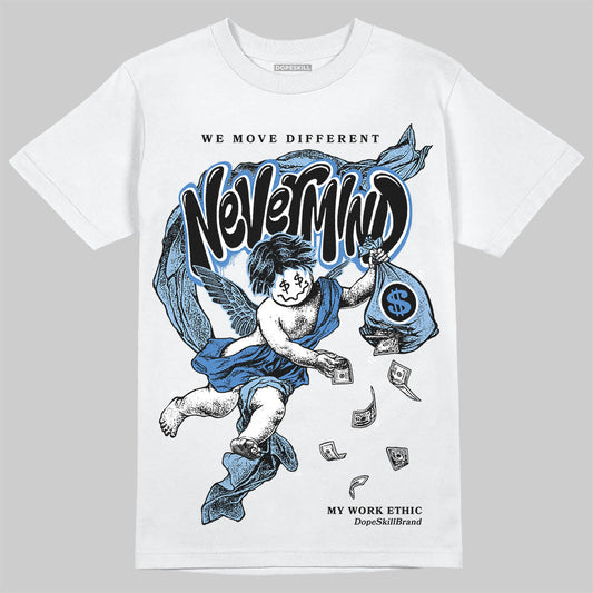 Women's Runner Sneaker Light Blue DopeSkill T-Shirt Nevermind Graphic