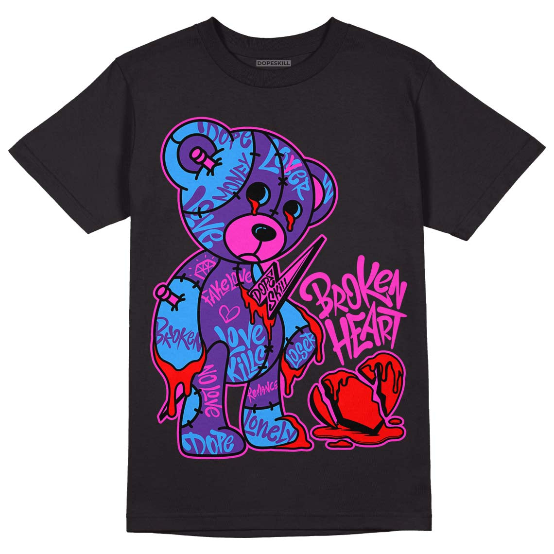 PURPLE Collection DopeSkill T-Shirt Broken Heart Graphic