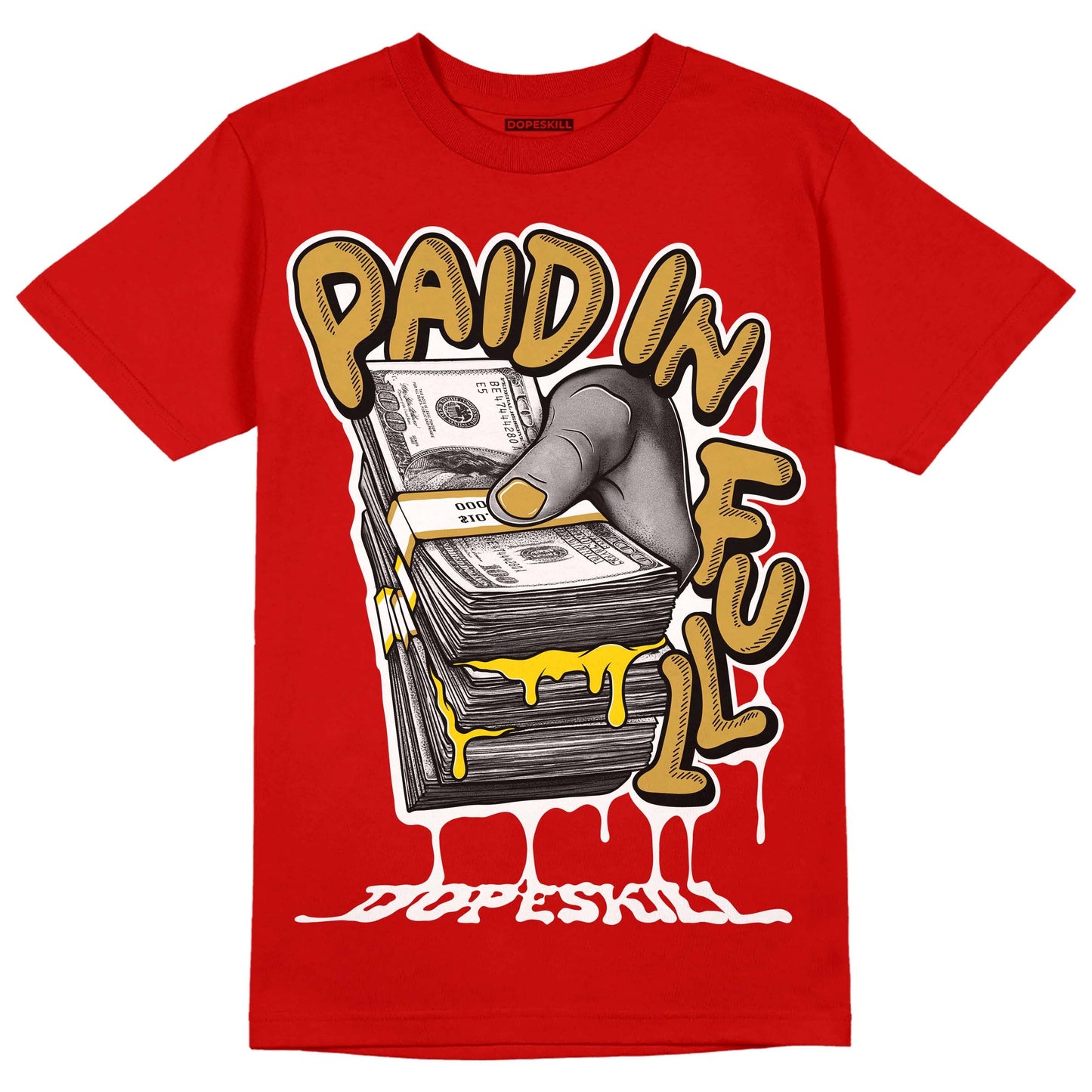 Red Collection DopeSkill Red T-shirt Paid In Full Graphic