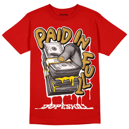 Red Collection DopeSkill Red T-shirt Paid In Full Graphic