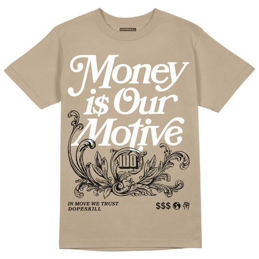 Latte 1s DopeSkill Medium Brown T-shirt Money Is Our Motive Typo Graphic