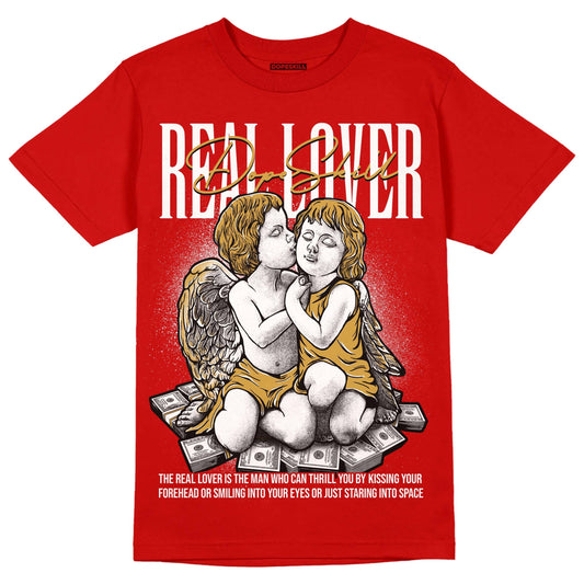 Red Collection DopeSkill Red T-shirt Real Lover Graphic