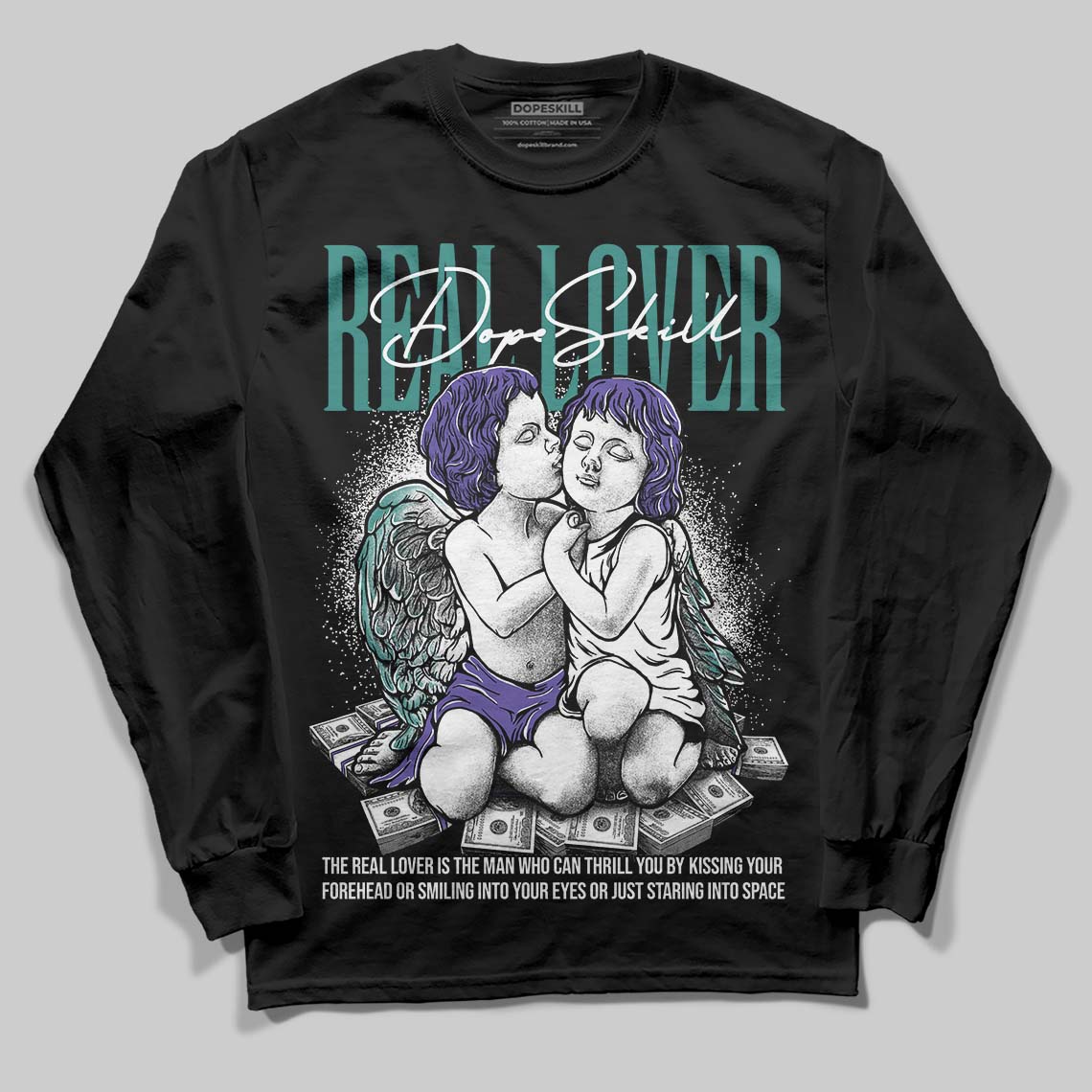 Grape 5s DopeSkill Long Sleeve T-Shirt Real Lover Graphic