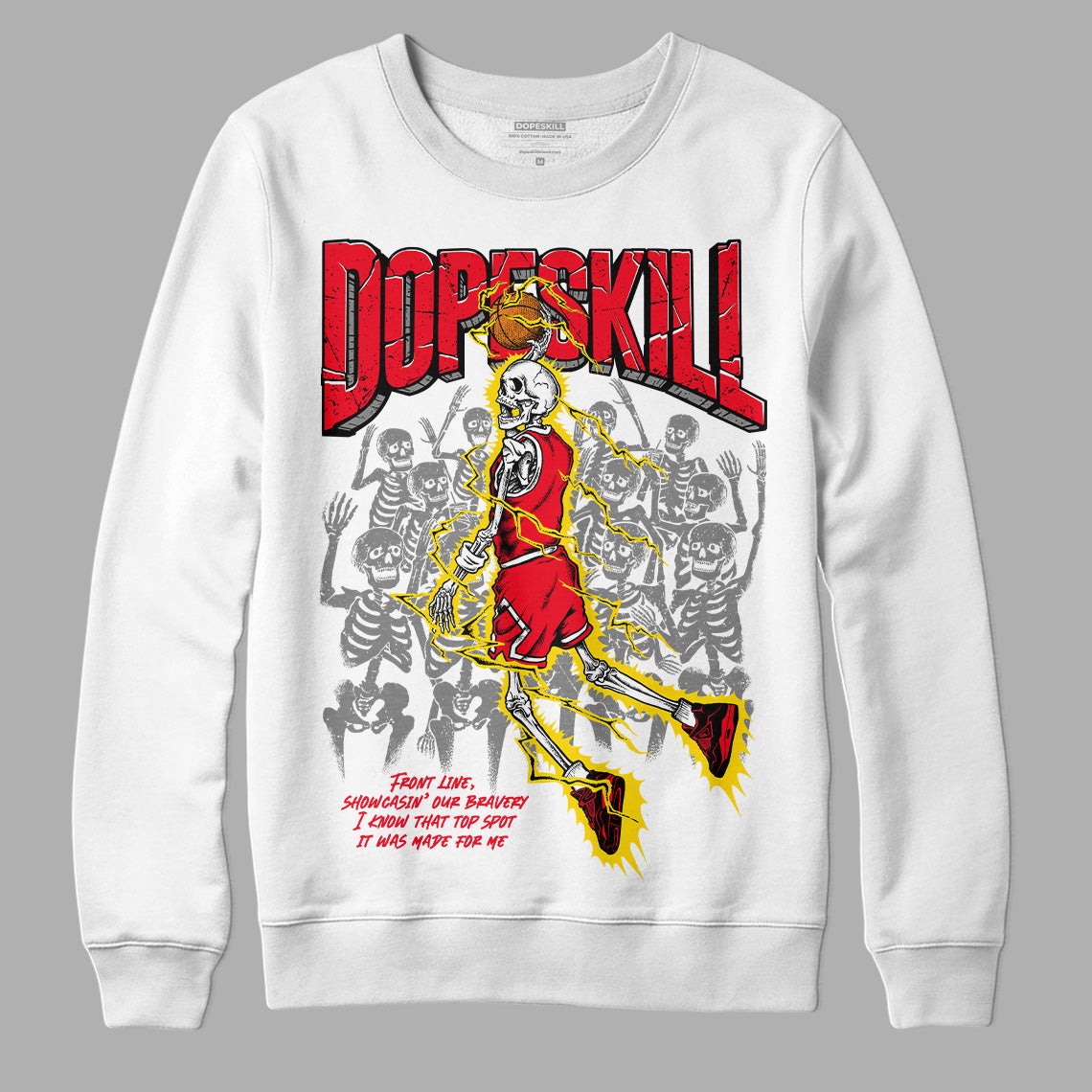 Red Thunder 4s DopeSkill Sweatshirt Thunder Dunk Graphic