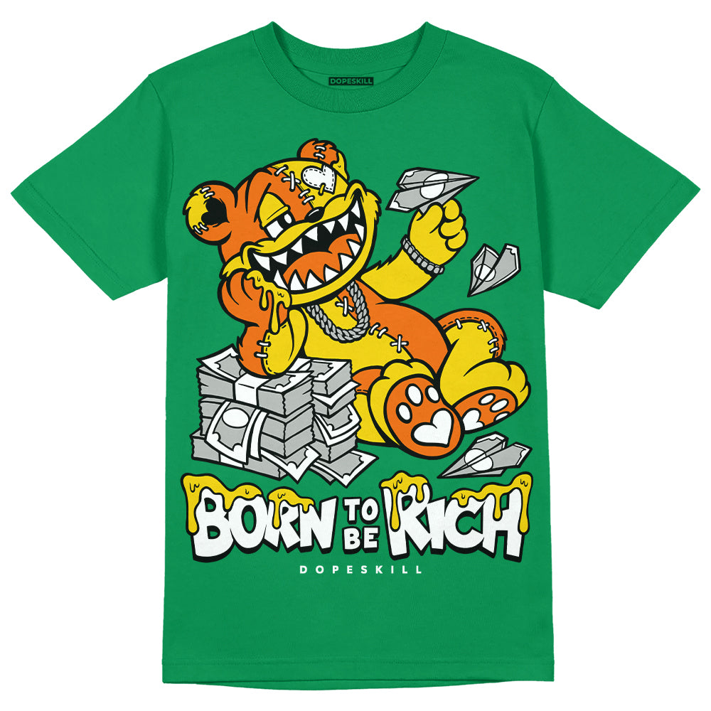 Green Collection DopeSkill Green T-shirt Born To Be Rich Graphic