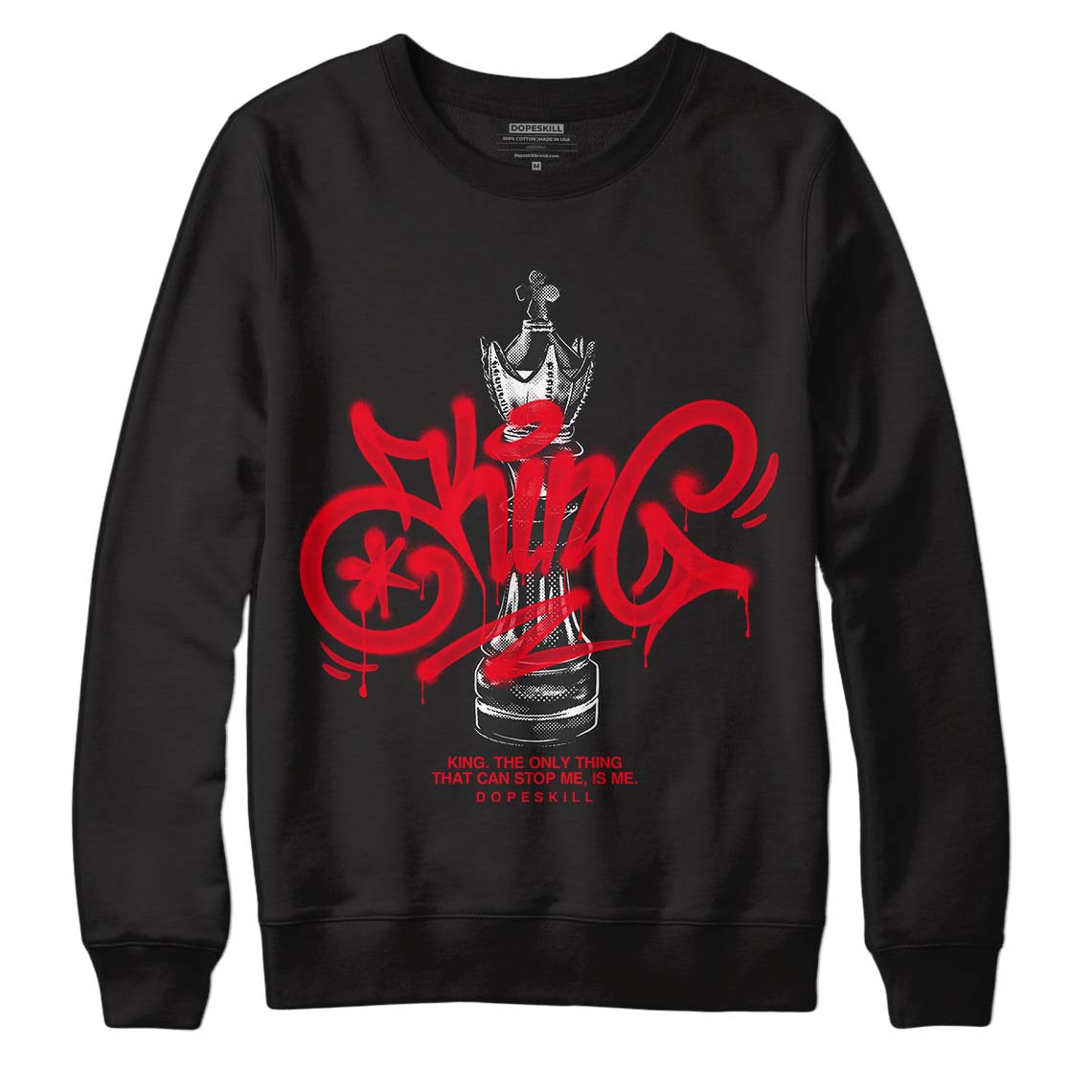 Red Thunder 4s DopeSkill Sweatshirt King Chess Graphic