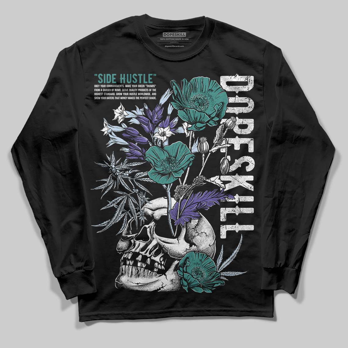 Grape 5s DopeSkill Long Sleeve T-Shirt Side Hustle Graphic