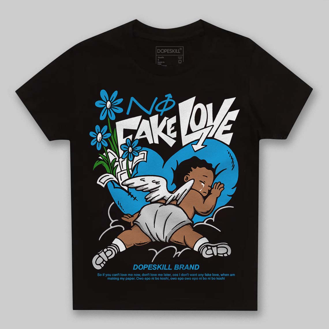 Military Blue 4s DopeSkill Toddler Kids T-shirt No Fake Love Graphic