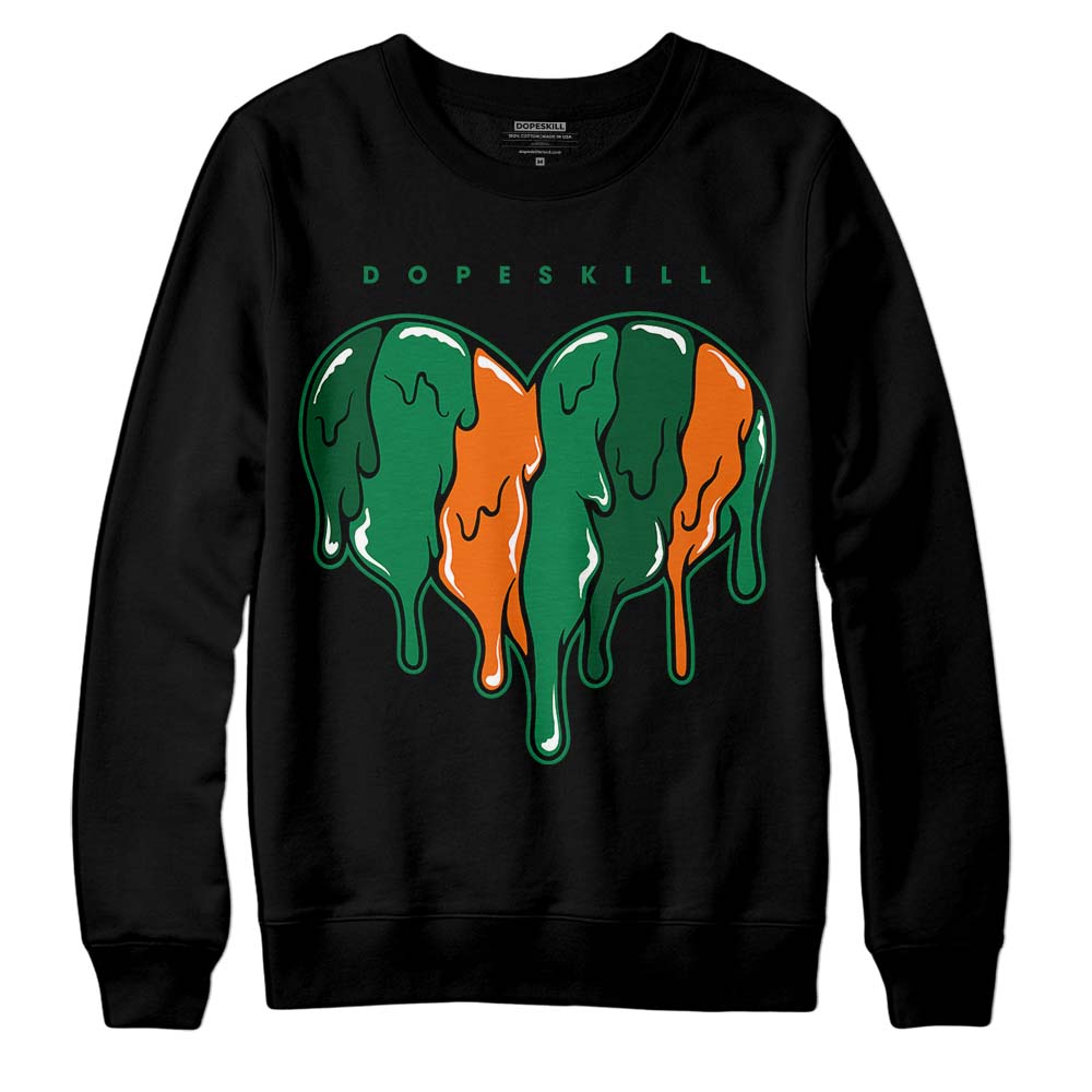 Green Collection DopeSkill Sweatshirt Slime Drip Heart Graphic