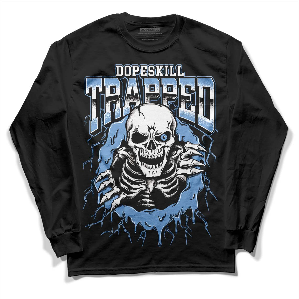University Blue 5s DopeSkill Long Sleeve T-Shirt Trapped Halloween Graphic