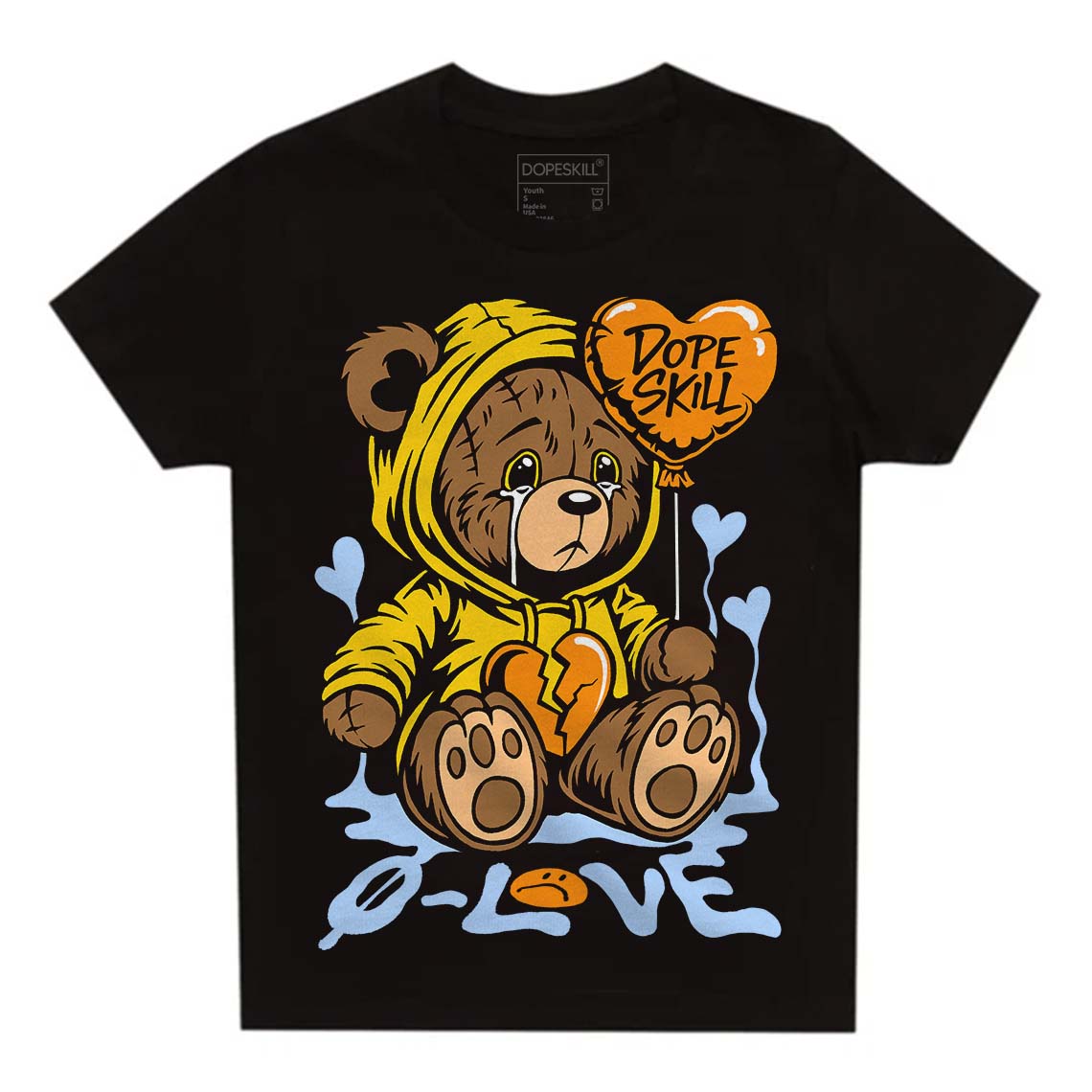 Yellow Ochre 6s DopeSkill Toddler Kids T-shirt Broken Bear Graphic