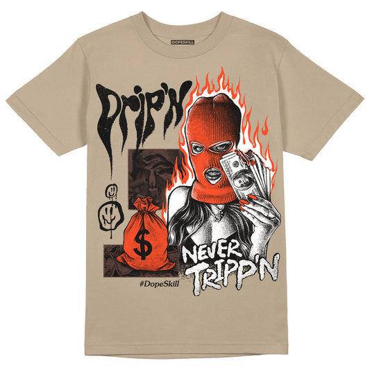 Latte 1s DopeSkill Medium Brown T-shirt Drip'n Never Tripp'n Graphic