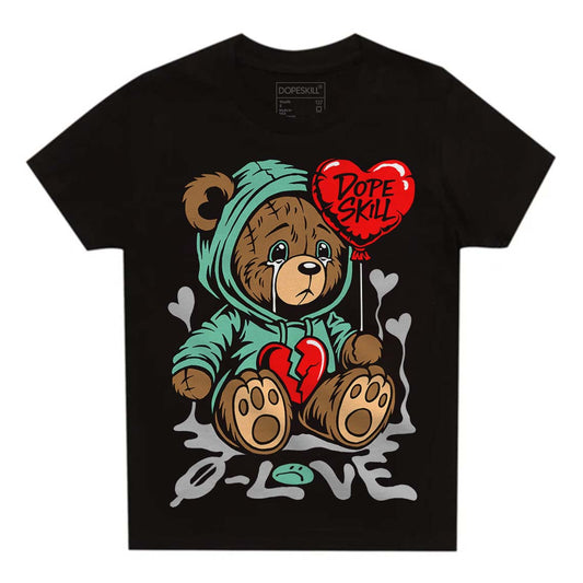 Green Glow 3s DopeSkill Toddler Kids T-shirt Broken Bear Graphic