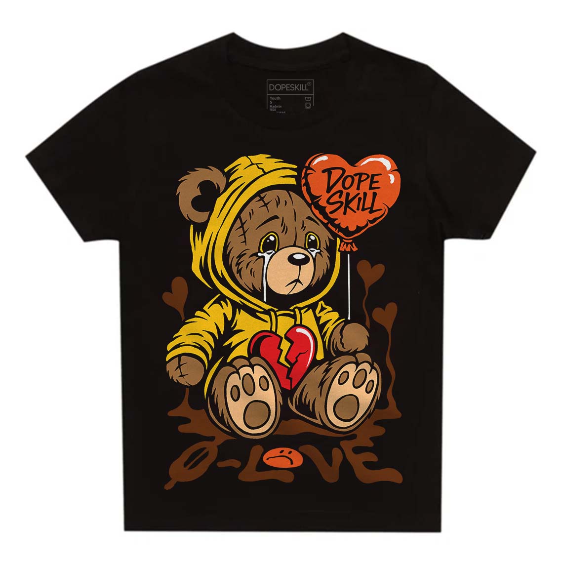 Yellow Collection DopeSkill Toddler Kids T-shirt Broken Bear Graphic