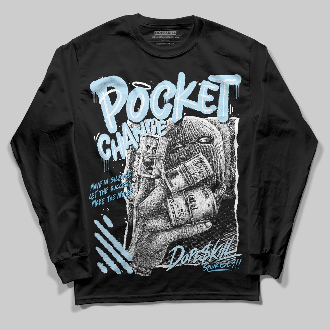 Legend Blue 11s DopeSkill Long Sleeve T-Shirt Pocket Change Graphic