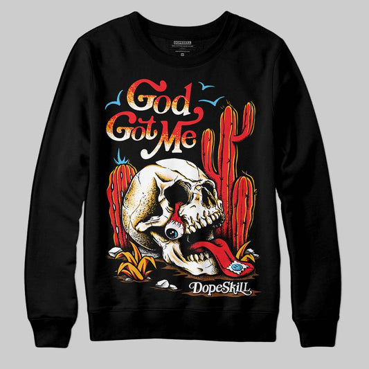 Red Collection DopeSkill Sweatshirt God Got Me Graphic