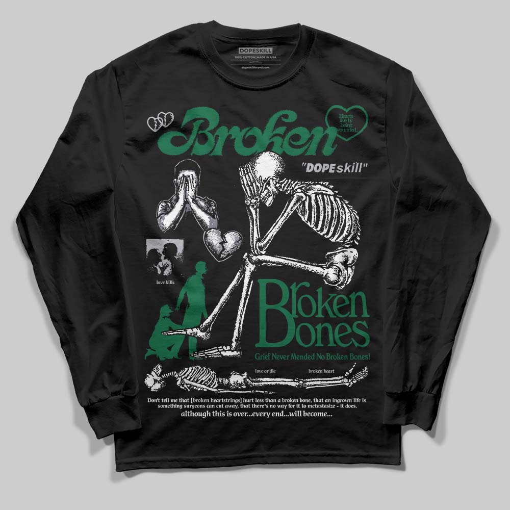GT-2160 Shamrock Green DopeSkill Long Sleeve T-Shirt Broken Bones Graphic