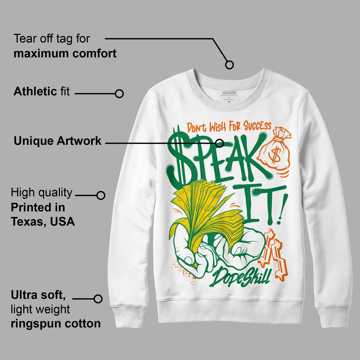Green Collection DopeSkill Sweatshirt Speak It Graphic