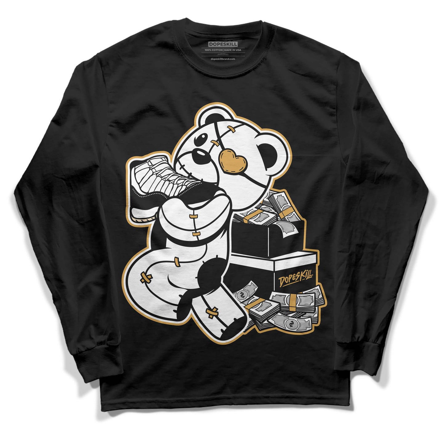 Gratitude 11s DopeSkill Long Sleeve T-Shirt Bear Steals Sneaker Graphic