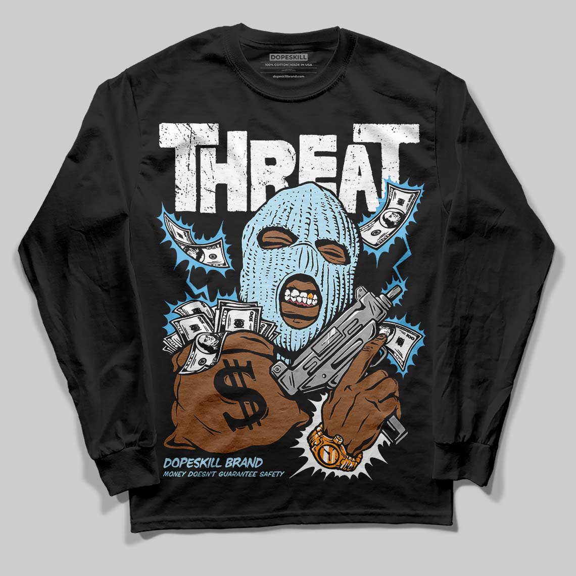 Legend Blue 11s DopeSkill Long Sleeve T-Shirt Under Threat Graphic