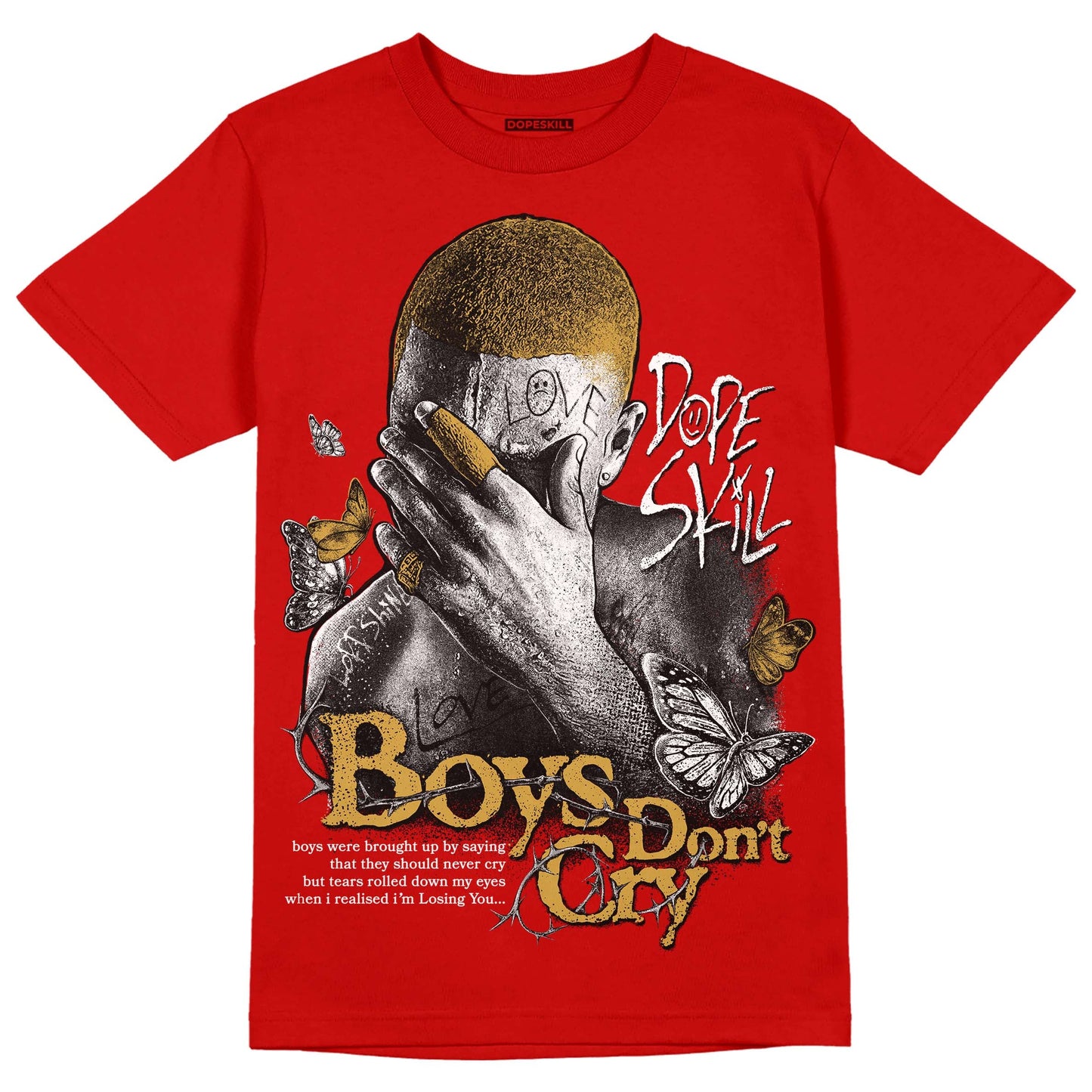 Red Collection DopeSkill Red T-shirt Boys Don't Cry Graphic