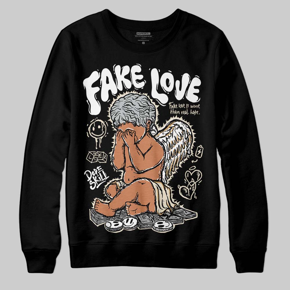 Reverse Metallic 5s DopeSkill Sweatshirt False Love Graphic