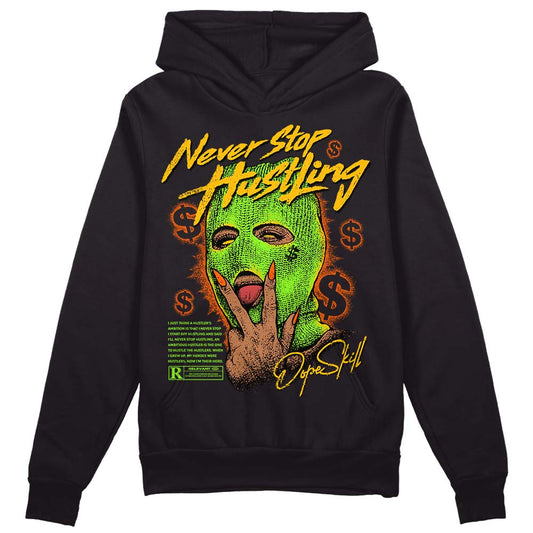 Neon Green Collection DopeSkill Hoodie Sweatshirt Never Stop Hustling Graphic