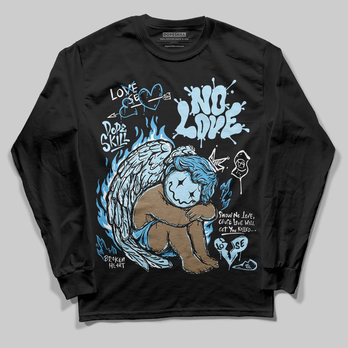 Legend Blue 11s DopeSkill Long Sleeve T-Shirt No Love Graphic