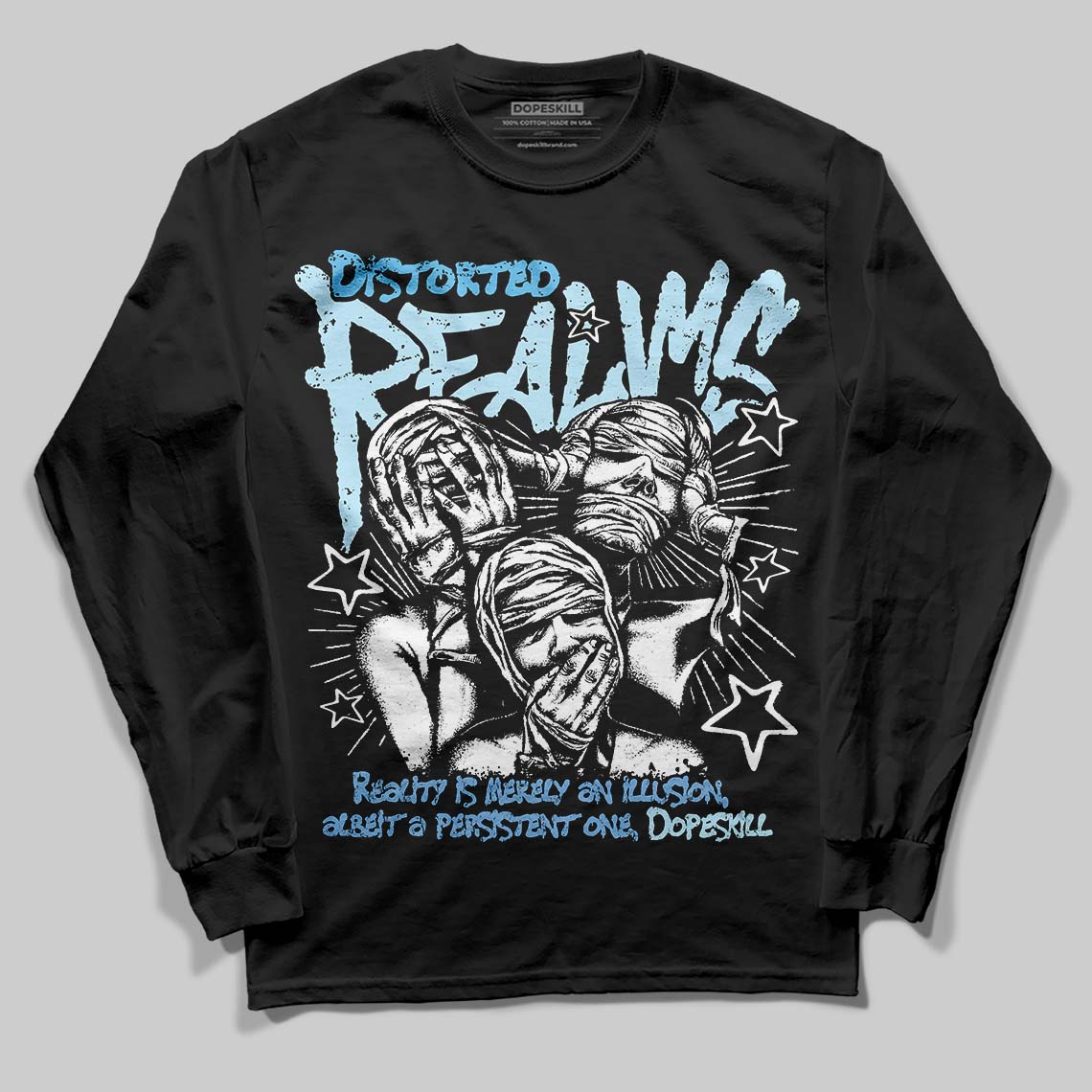 Legend Blue 11s DopeSkill Long Sleeve T-Shirt Distorted Realms Graphic