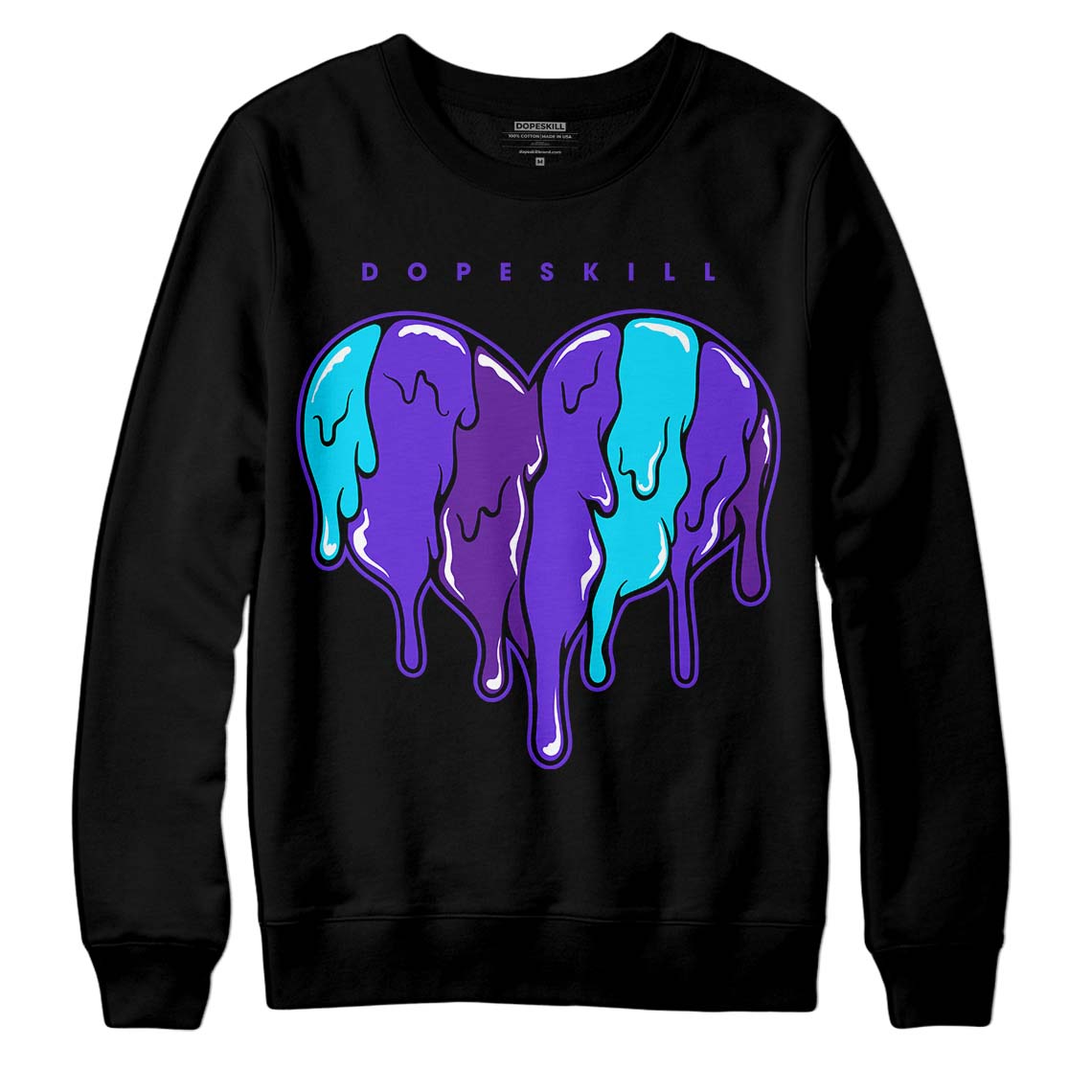 Aqua 6s DopeSkill Sweatshirt Slime Drip Heart Graphic