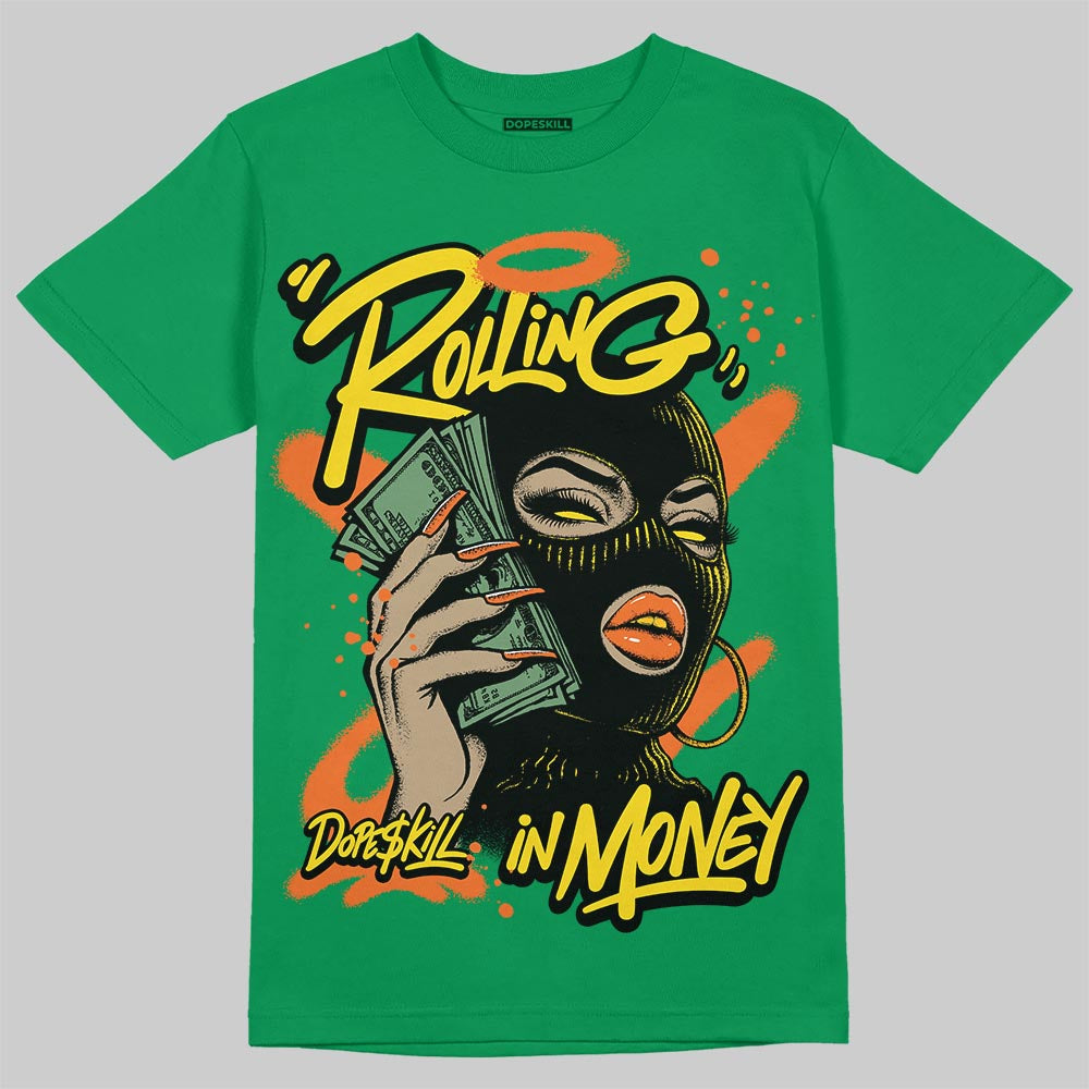 Green Collection DopeSkill T-Shirt Rolling in Money Graphic