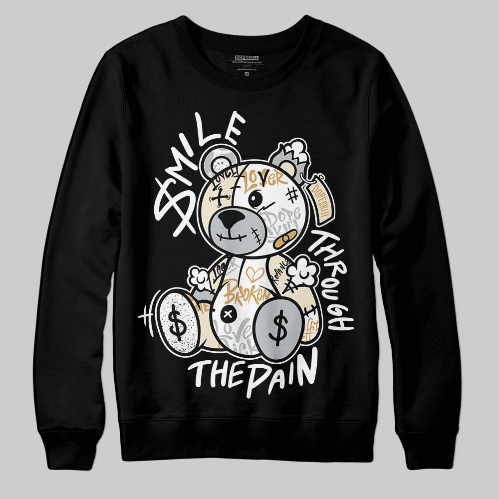 Reverse Metallic 5s DopeSkill Sweatshirt Smile Through The Pain Graphic